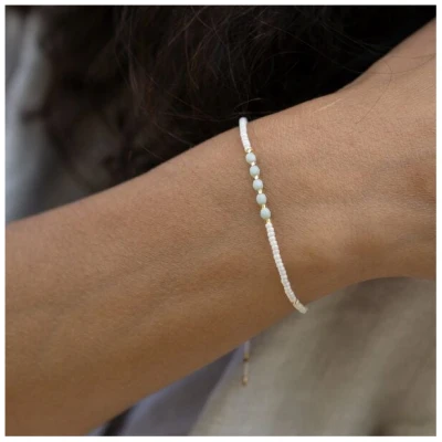 juni Boho Perlenarmband Jade - vegan