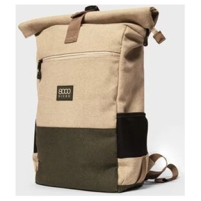 8000Kicks Alltagsrucksack aus Hanf - wetterfest und langlebig - Schwarz, Beige & Grün, Beige & Rot und Marineblau