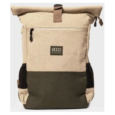 8000Kicks Alltagsrucksack aus Hanf - wetterfest und langlebig - Schwarz, Beige & Grün, Beige & Rot und Marineblau