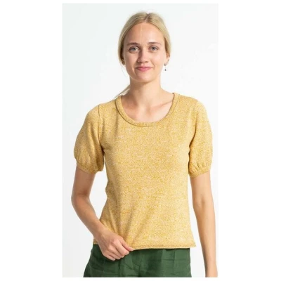 Alma & Lovis Kurzarm-Melange-Pullover aus Bio-Baumwolle | Melange Pulli