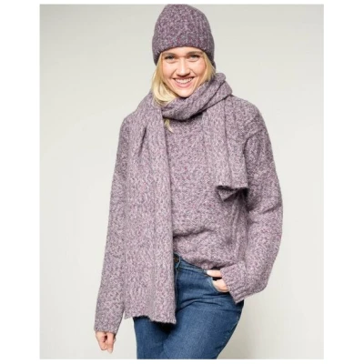 Alma & Lovis Multicolor Schal mit Zopfmuster aus Alpaka-Mix | Fancy Schal