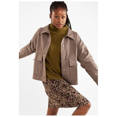 Alma & Lovis Softshelljacke aus reiner Bio-Baumwolle | Softshell Army-Jacke