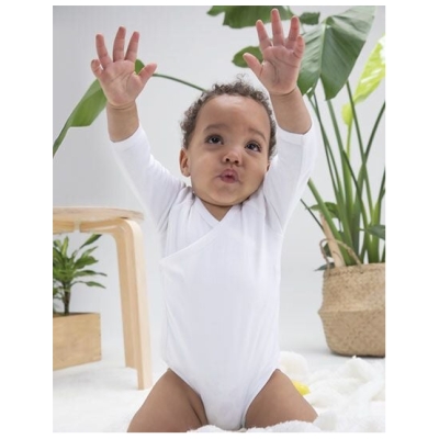 Babybugz Baby Kimono Wickelbody Strampler 3/4 Arm Vegan