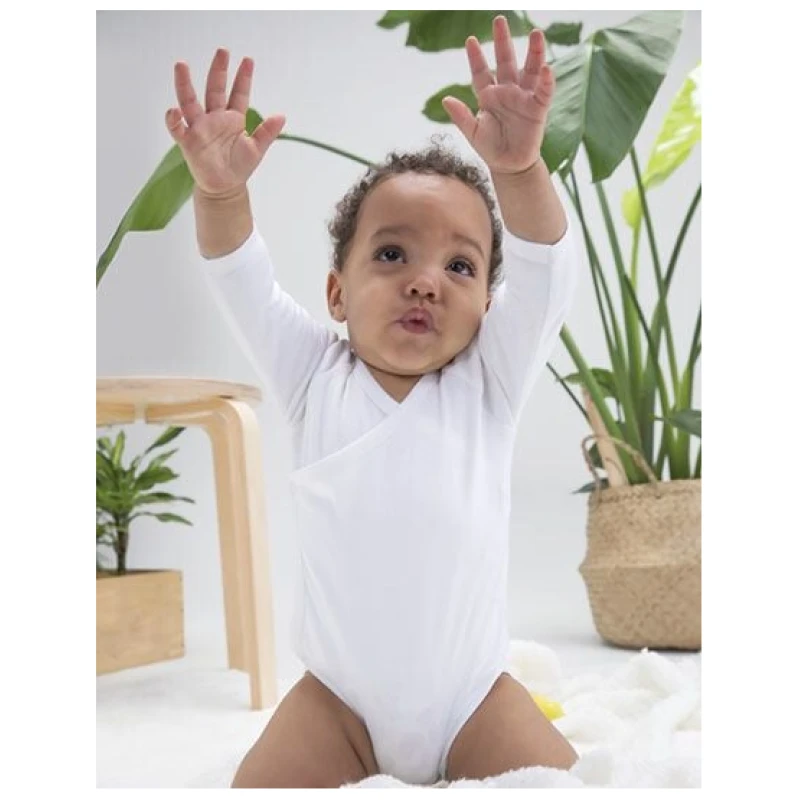 Babybugz Baby Kimono Wickelbody Strampler 3/4 Arm Vegan