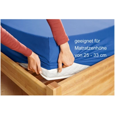 Bio-Jersey-Elastik-Spannbetttuch für Wasserbetten, silber 160 x 220 cm