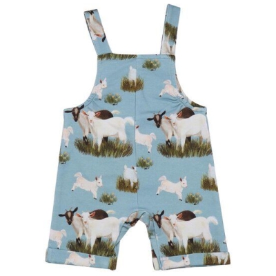 Bio-Strampler ohne Arm - Walkiddy Goat Family - Grün & GOTS-zertifiziert