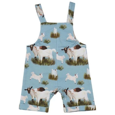 Bio-Strampler ohne Arm - Walkiddy Goat Family - Grün & GOTS-zertifiziert