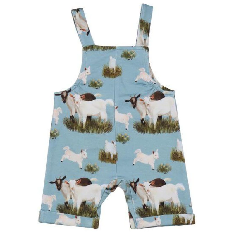 Bio-Strampler ohne Arm - Walkiddy Goat Family - Grün & GOTS-zertifiziert