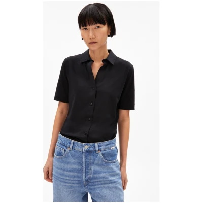 Bluse Kurzarm Nalitaa Schwarz