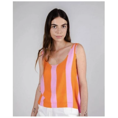 Brava Fabrics Color Block Tank Top Orange