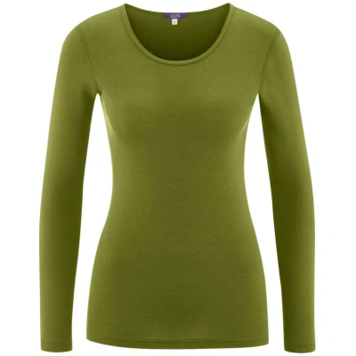 Damen Langarm-Shirt aus Bio-Merinowolle und Bio-Baumwolle