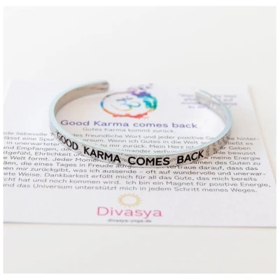 Divasya Armreif mit Gravur | Silber | Good Karma comes back