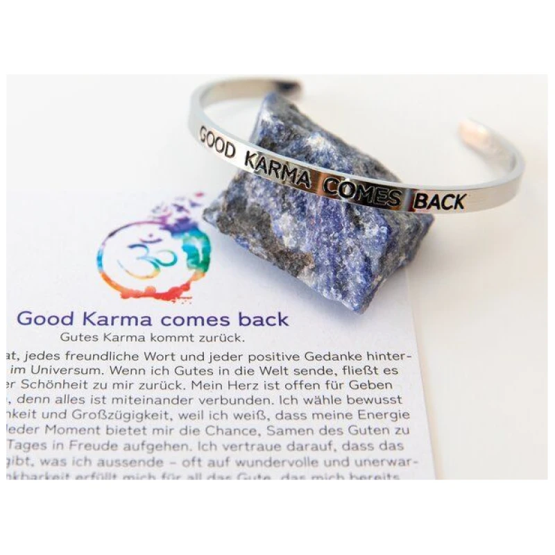 Divasya Armreif mit Gravur | Silber | Good Karma comes back