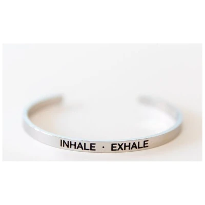 Divasya Armreif mit Gravur | Silber | Inhale - Exhale