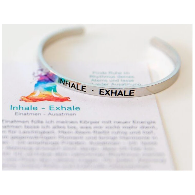 Divasya Armreif mit Gravur | Silber | Inhale - Exhale