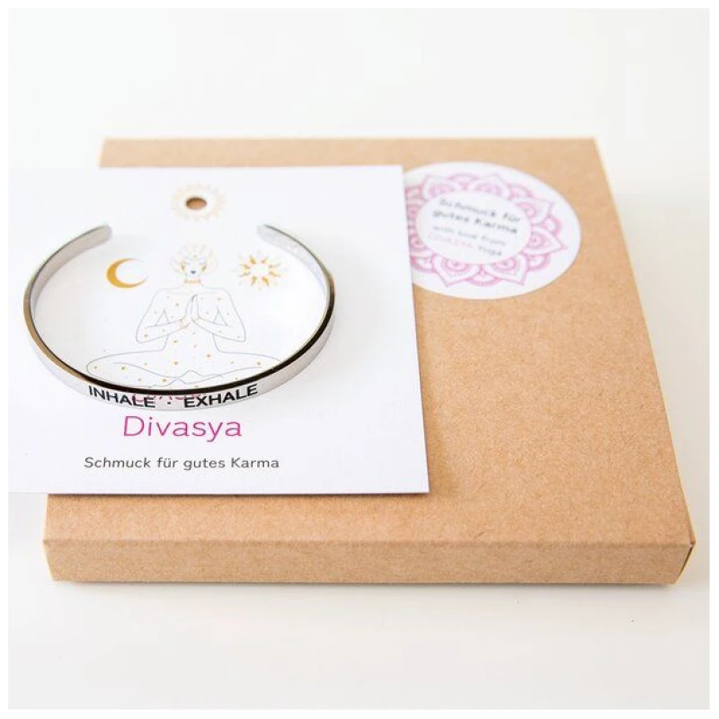 Divasya Armreif mit Gravur | Silber | Inhale - Exhale