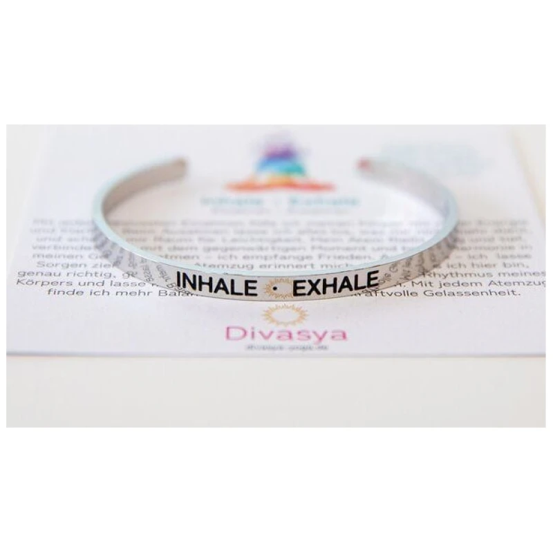 Divasya Armreif mit Gravur | Silber | Inhale - Exhale