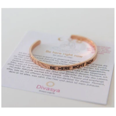 Divasya Armreif mit Gravur | rosé vergoldet | Be here right now