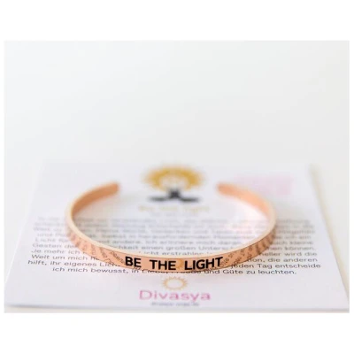 Divasya Armreif mit Gravur | rosé vergoldet | Be the light