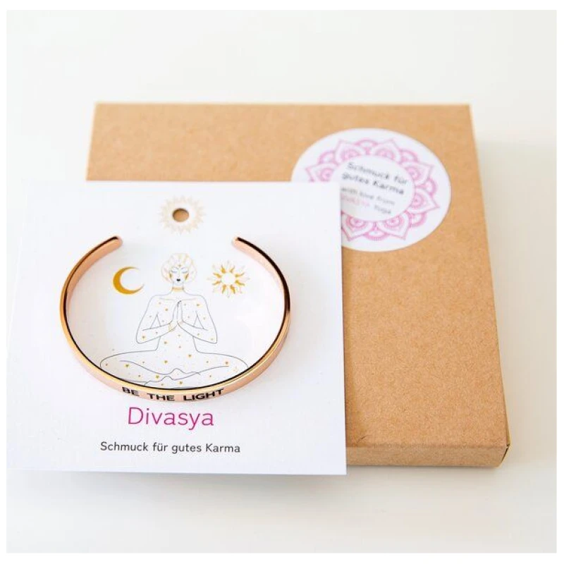 Divasya Armreif mit Gravur | rosé vergoldet | Be the light