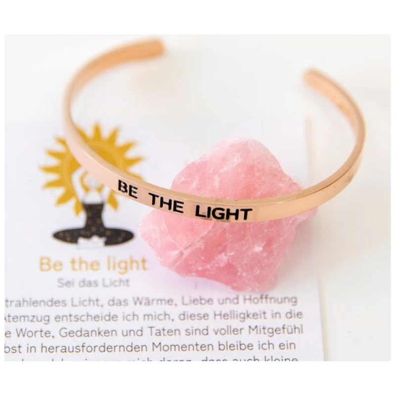 Divasya Armreif mit Gravur | rosé vergoldet | Be the light
