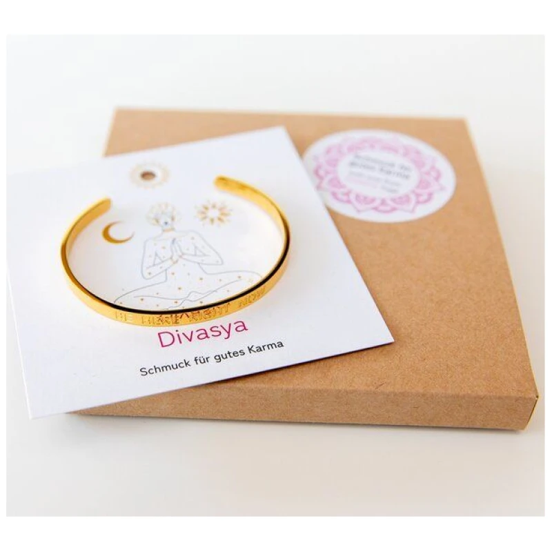 Divasya Armreif mit Gravur | vergoldet | Be here right now