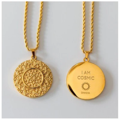 Divasya Halskette mit Mandala Anhänger | vergoldet | I am cosmic