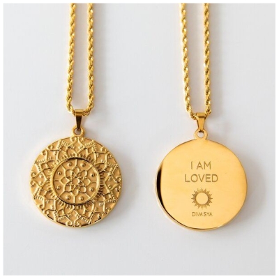 Divasya Halskette mit Mandala Anhänger | vergoldet | I am loved