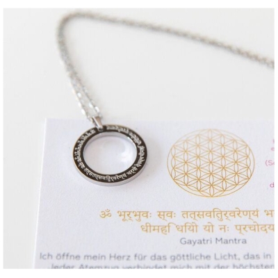 Divasya Mantra Halskette | silber | Gayatri Mantra im Sanskrit