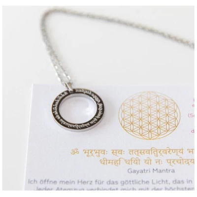 Divasya Mantra Halskette | silber | Gayatri Mantra im Sanskrit