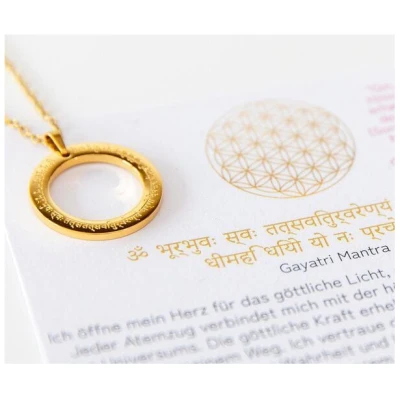 Divasya Mantra Halskette | vergoldet | Gayatri Mantra im Sanskrit