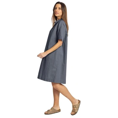 Elkline Damen Kleid Loose | Kurzarm Hemdblusenkleid Knopfleiste Baumwolle