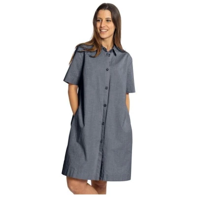 Elkline Damen Kleid Loose | Kurzarm Hemdblusenkleid Knopfleiste Baumwolle