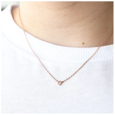 Eppi Silberne minimalistische Kette mit einem Morganit Glosie
