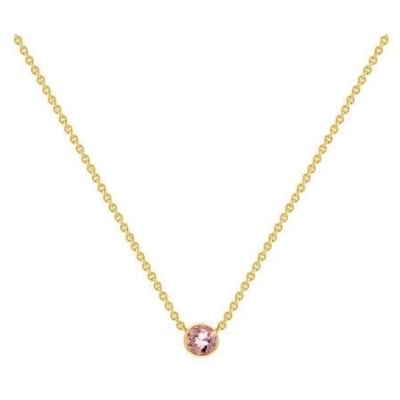 Eppi Silberne minimalistische Kette mit einem Morganit Glosie