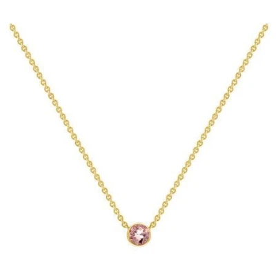 Eppi Silberne minimalistische Kette mit einem Morganit Glosie