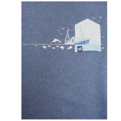 FÄDD Herren Sweatshirt Pullover aus Bio-Baumwolle "Fischernteboot BT" Blau
