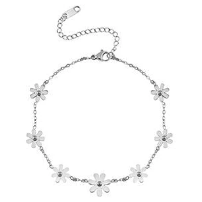 Feines Flower Armband in ca. 23 cm x 1 cm (inkl. 6cm Verlängerungskette) von Elektropulli