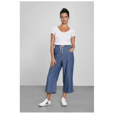 Feuervogl fv-Mar:tha Jogpants | Wide Leg | Cropped | Rubber Waistband | Light Blue