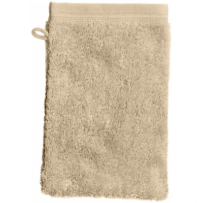Frottier-Waschhandschuh aus reiner Bio-Baumwolle, 4 Stück, sand 15 x 21 cm