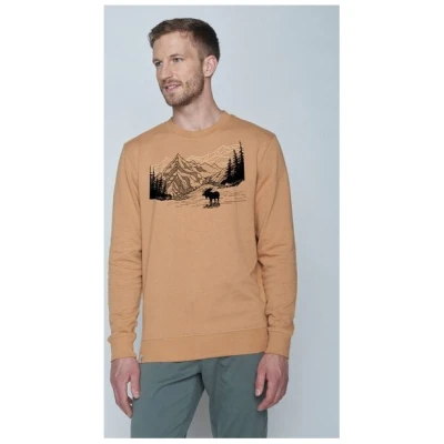 GREENBOMB Nature Moose Mountain Summer Wild - Bequemes Sweatshirt aus Bio-Baumwolle / hochwertiger Print / Fair & Vegan