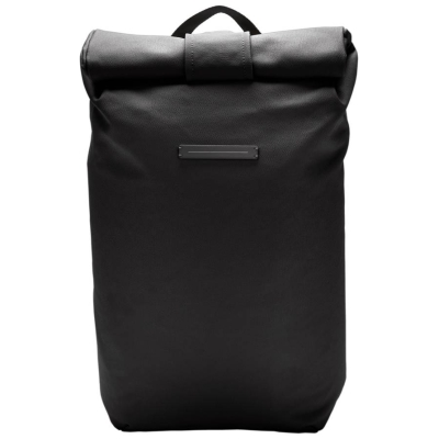 Horizn Studios | High-Performance Backpacks | SoFo Rolltop Backpack in All Black | Recycled water-sealed cotton canvas (no recycled lining) | 30cm x