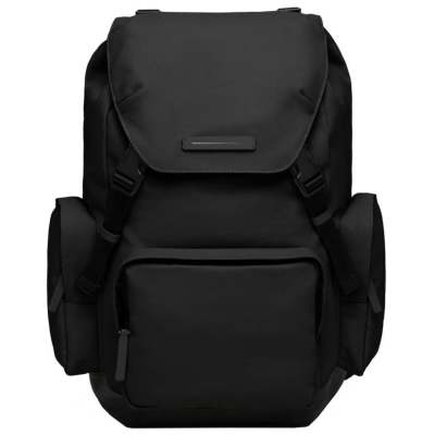 Horizn Studios | Hochfunktionale Rucksäcke | SoFo Backpack Travel in All Black | Recycled water-sealed cotton canvas (no recycled lining) | 32cm x