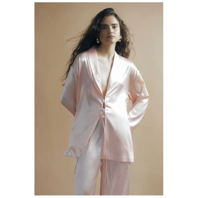IVA RYCH Bluse aus Seide in Pyjama-Stil I Deadstock
