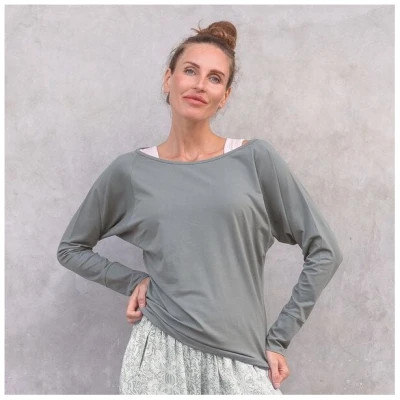 Jaya YANTI - Damen - Longsleeve für Yoga und Freizeit aus Biobaumwolle