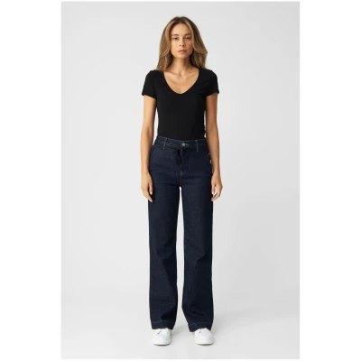 Jeans Dew Flared French Pocket Raw Blue