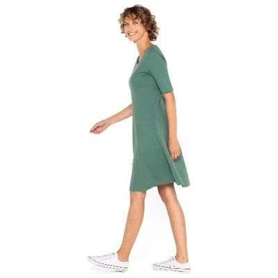 Jerseykleid 1/2-Arm aus reiner Bio-Baumwolle, lorbeer 36