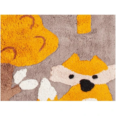 Kinderteppich Bio-Baumwolle "Waldtiere" Maße 100 x 130 cm