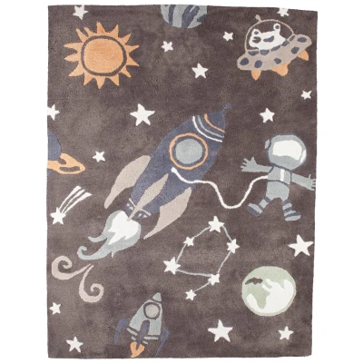 Kinderteppich Bio-Baumwolle "Weltall" Maße 100 x 130 cm