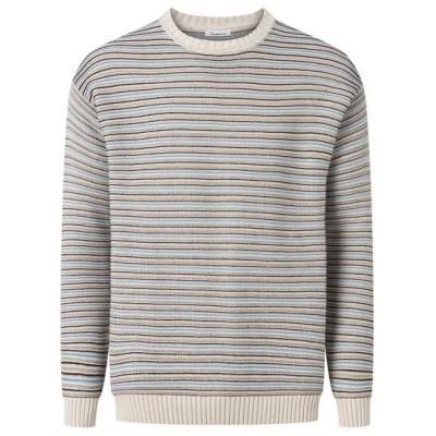 KnowledgeCotton Apparel Herren Strickpullover gestreift reine Bio-Baumwolle